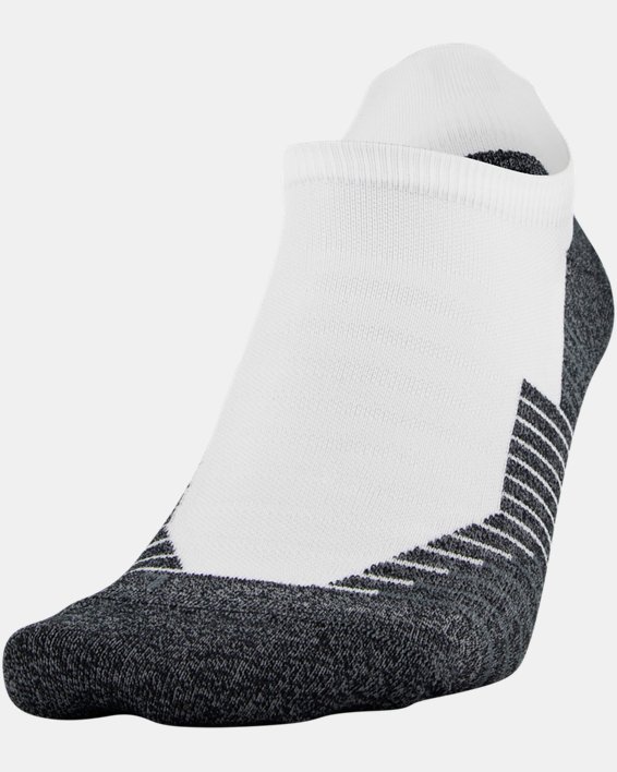 Unisex UA Run No Show Tab 2-Pack Socks, White, pdpMainDesktop image number 2